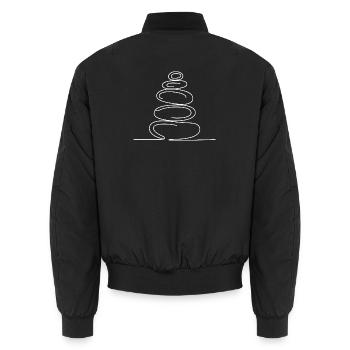 Zen-Steine im Gleichgewicht - Unisex Bomberjacke - Schwarz - Hinten - AI Model Male 185 light (185cm)