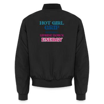 Upside-Down Energy Spin - Unisex Bomberjacke - Schwarz - Hinten - AI Model Male 185 light (185cm)
