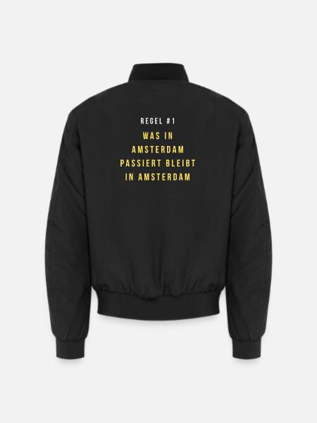 Regel #1: Bleibt in Amsterdam - Unisex Bomberjacke - Schwarz