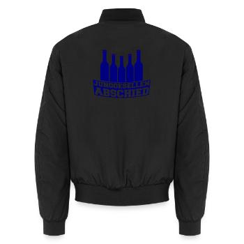 Junggesellenabschied Bierflaschen Silhouette - Unisex Bomberjacke - Schwarz - Hinten - AI Model Male 185 light (185cm)