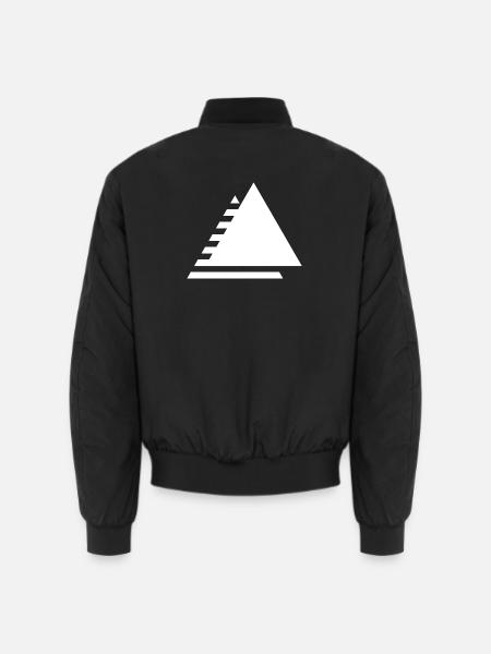 Minimalistisches gestuftes Dreieck - Unisex Bomberjacke - Schwarz
