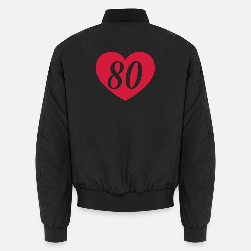 80. Geburtstag Herz Unisex Bomberjacke