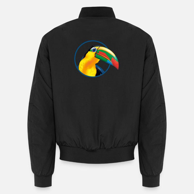 Tropischer Toucan Farbexplosion Unisex Bomberjacke