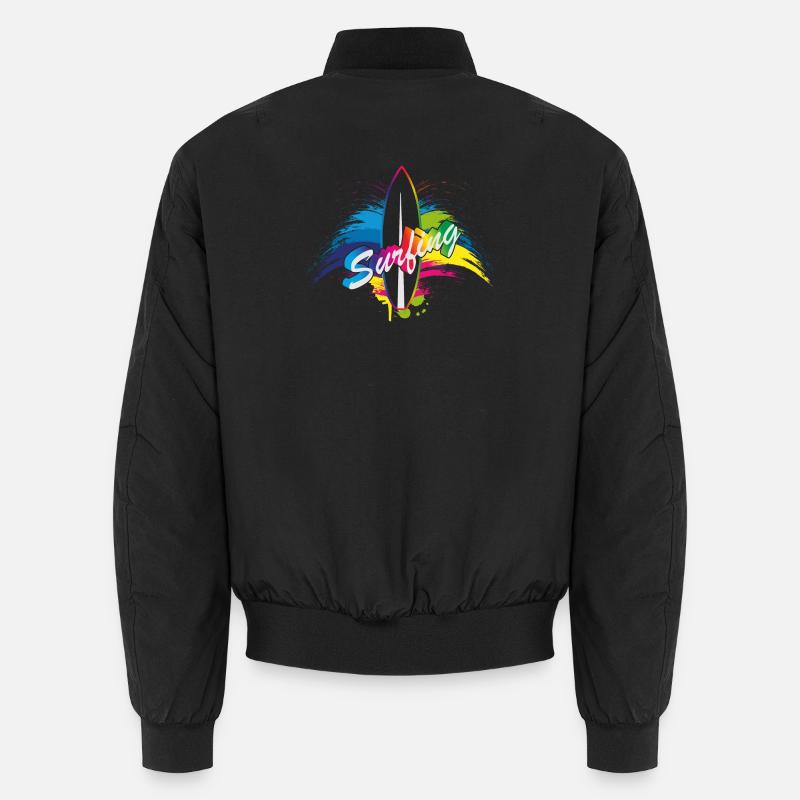 Typographie de surf surf arc-en-ciel splash Bomber unisexe