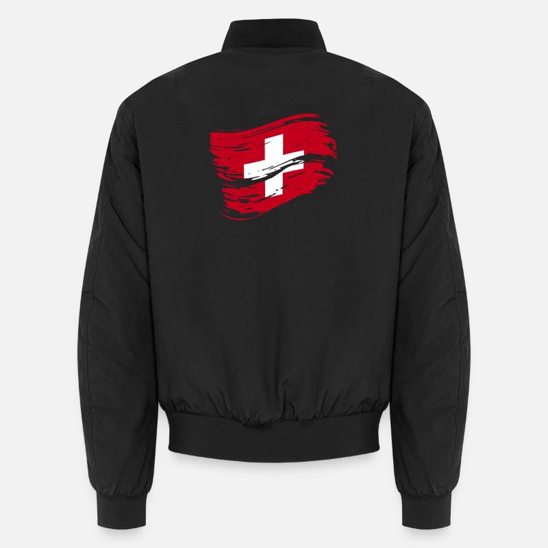 Drapeau suisse - Drapeau suisse - Bomber unisexe - noir