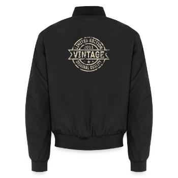 2011 Geboren Geburtstag Geburtsjahr Vintage - Unisex Bomberjacke - Schwarz - Hinten - AI Model Male 185 light (185cm)