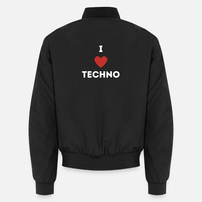 LOVE TECHNO – Techno Shirt Geschenk Raver Unisex Bomberjacke