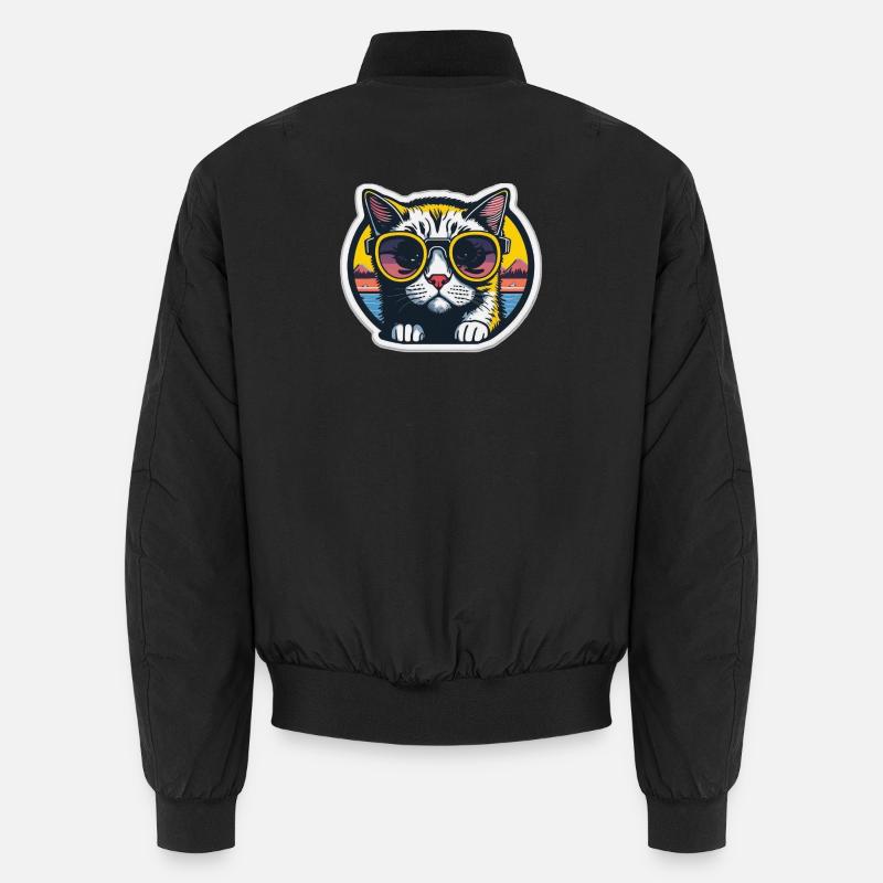 Katze mit Brille Unisex Bomberjacke