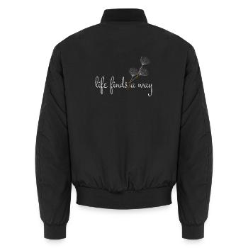 Life finds a way - Dandelion - Unisex Bomber Jacket - black - Back - AI Model Male 185 light (185cm)