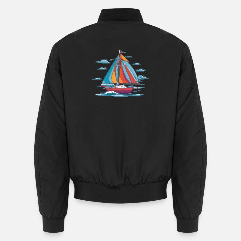 Bunter Pixelsegler Unisex Bomberjacke