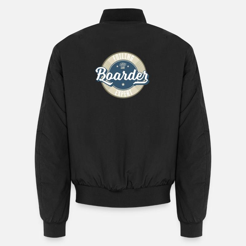 Label Surf et Boarder - Bomber unisexe - noir