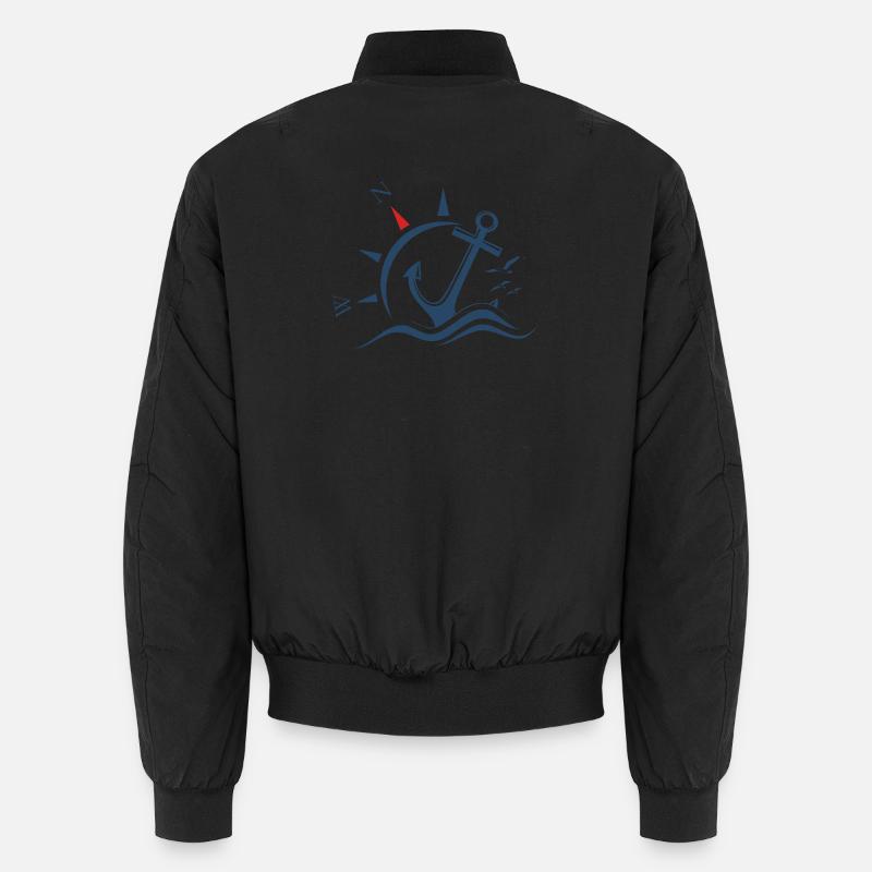 Sea Anchor Compass Holiday - Unisex Bomber Jacket - black