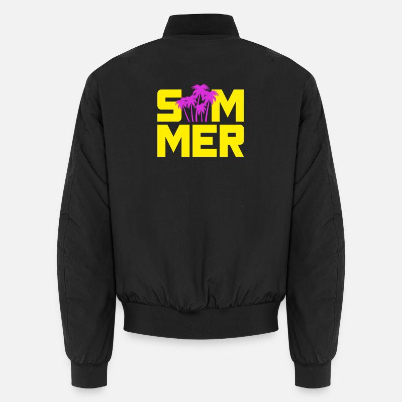 Sommer Palmen Sonne Urlaub Camping Strand Freizeit Unisex Bomberjacke