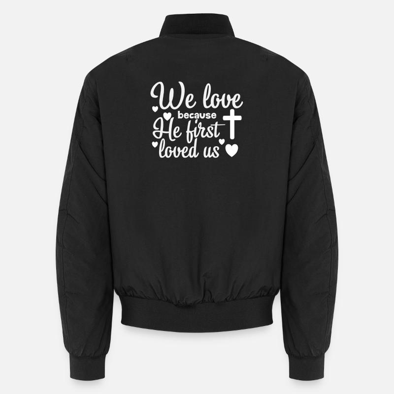 Illustration d'un message d'amour religieux - Bomber unisexe - noir