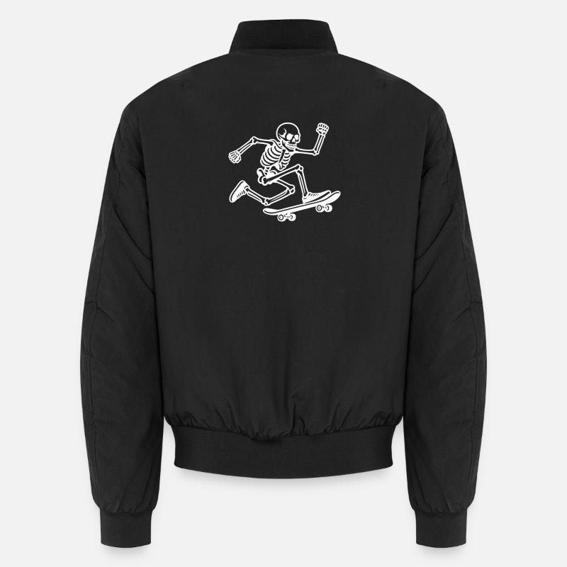 Skull skeleton on skateboard Unisex Bomber Jacket