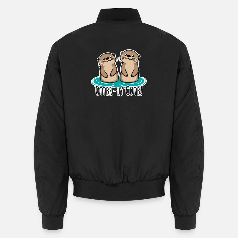 Que de mignonnes loutres ! Amis loutres mignons ! Bomber unisexe