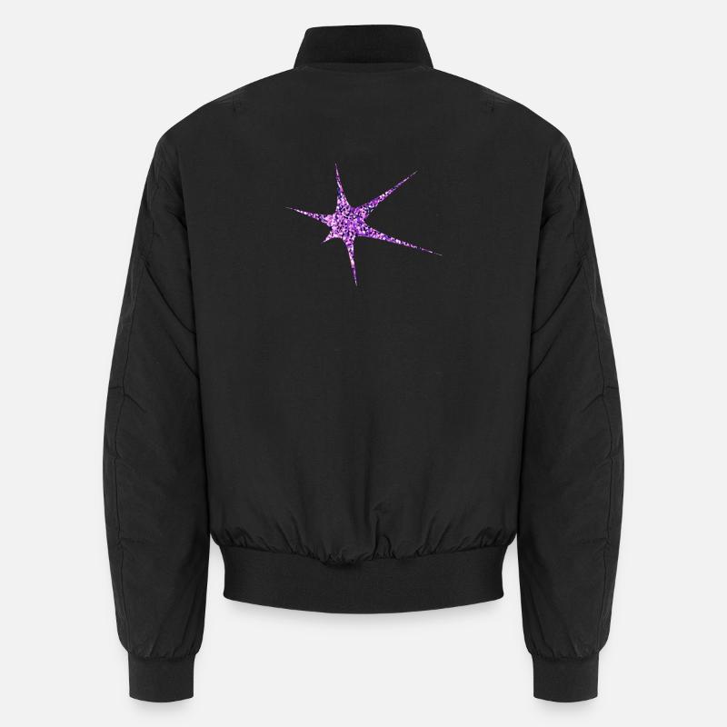Lila Glitzer Starburst Funkeln Unisex Bomberjacke