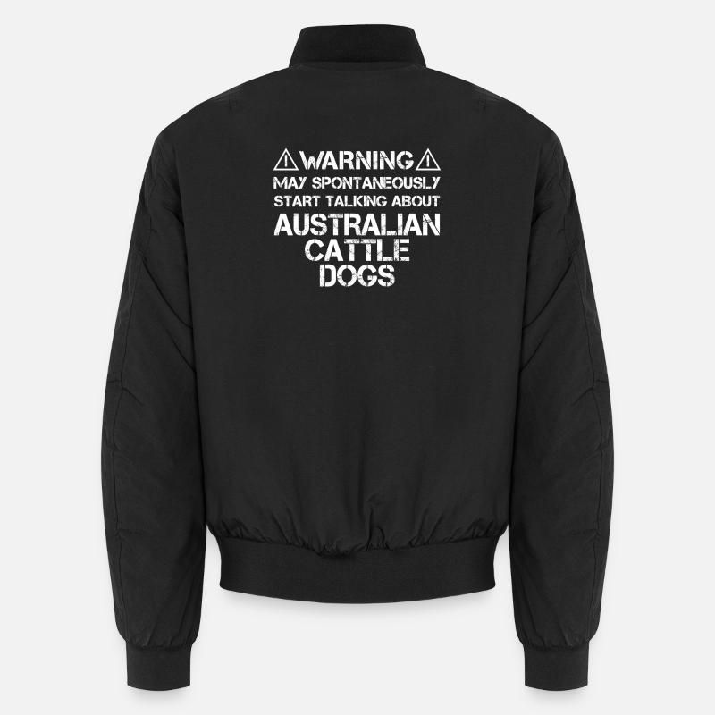 Australian Cattle Dog Warning - Unisex Bomber Jacket - black
