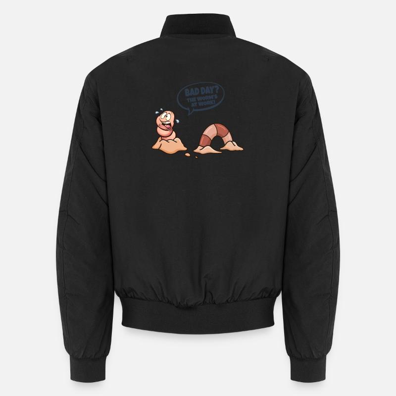 Wurm am Arbeitsplatz Schlechter Tag Unisex Bomberjacke