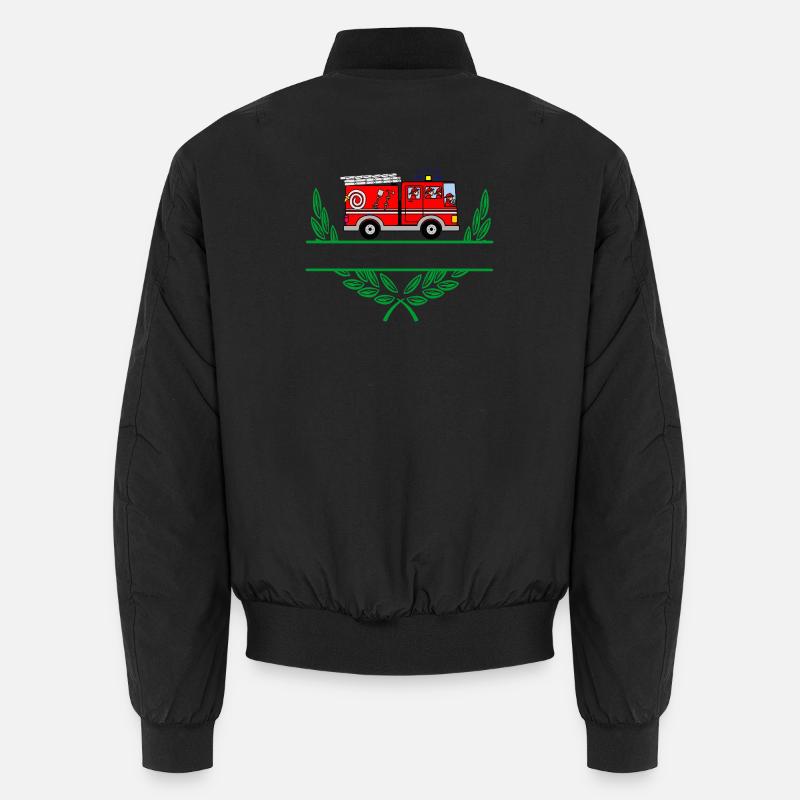 Fire Truck with Namespace Unisex Bomber Jacket