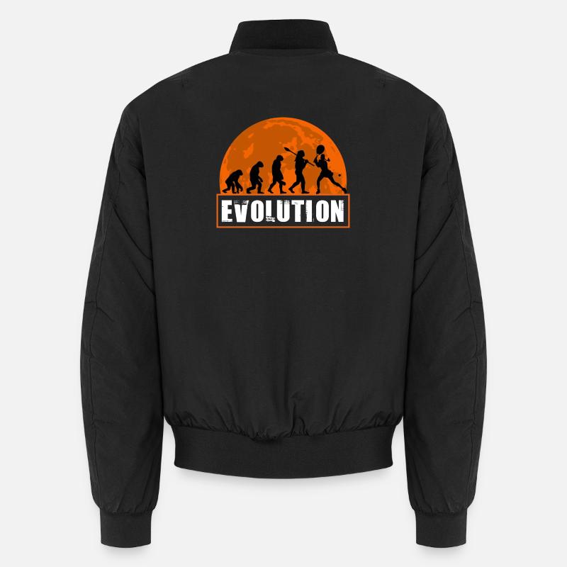 Evolution of Tennis Player Vintage Silhouette Unisex Bomber Jacket