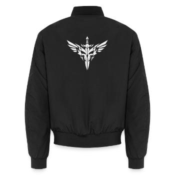 Sword with wings and eyes - Unisex Bomber Jacket - black - Back - AI Model Male 185 light (185cm)