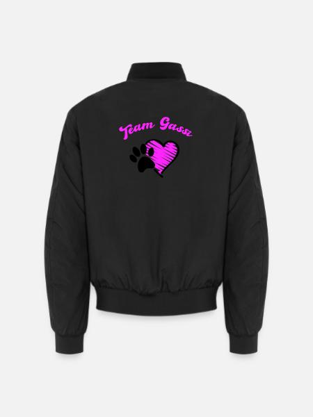 Team Dog Walk Heart Love - Unisex Bomber Jacket - black