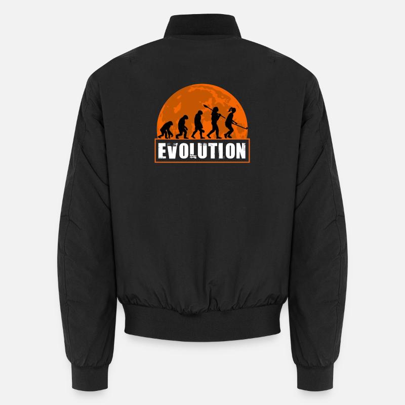 Field Hockey Evolution Silhouette Sunset - Unisex Bomberjacke - Schwarz