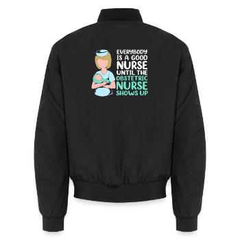 Krankenschwester Schwangerschaft Krankenhaus - Unisex Bomberjacke - Schwarz - Hinten - AI Model Male 185 light (185cm)