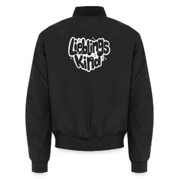 Lieblingskind Bubblige Schrift - Unisex Bomberjacke - Schwarz - Hinten - AI Model Male 185 light (185cm)
