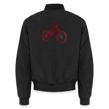 Mosaïque VTT – VTT comme objet artistique - Bomber unisexe - noir - Dos - AI Model Male 185 light (185cm)