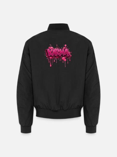Karma – Design Graffiti Rose Streetwear - Unisex Bomberjacke - Schwarz