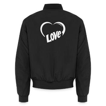 Graphique Heart Love - Bomber unisexe - noir - Dos - AI Model Male 185 light (185cm)