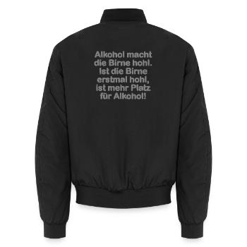 Alkohol macht die Birne hohl - Unisex Bomberjacke - Schwarz - Hinten - AI Model Male 185 light (185cm)