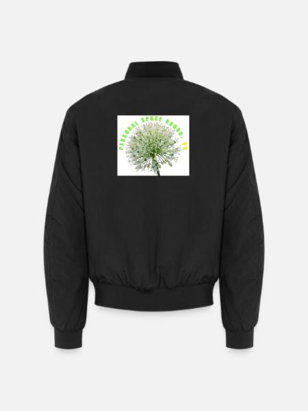 Personal Space Radar auf lustiger Knoblauchblüte - Unisex Bomberjacke - Schwarz
