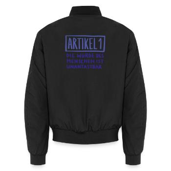 Artikel 1  - Unisex Bomberjacke - Schwarz - Hinten - AI Model Male 185 light (185cm)