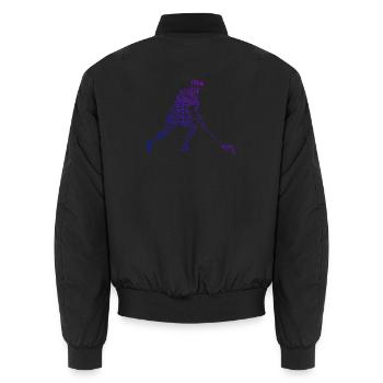 Geschenkidee für einen Floorball-Fan mit Stockball - Unisex Bomberjacke - Schwarz - Hinten - AI Model Male 185 light (185cm)