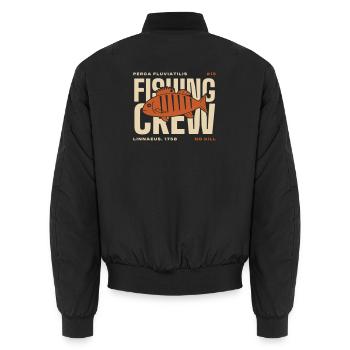 Perca Stack – Stabhochsprung - Unisex Bomberjacke - Schwarz - Hinten - AI Model Male 185 light (185cm)
