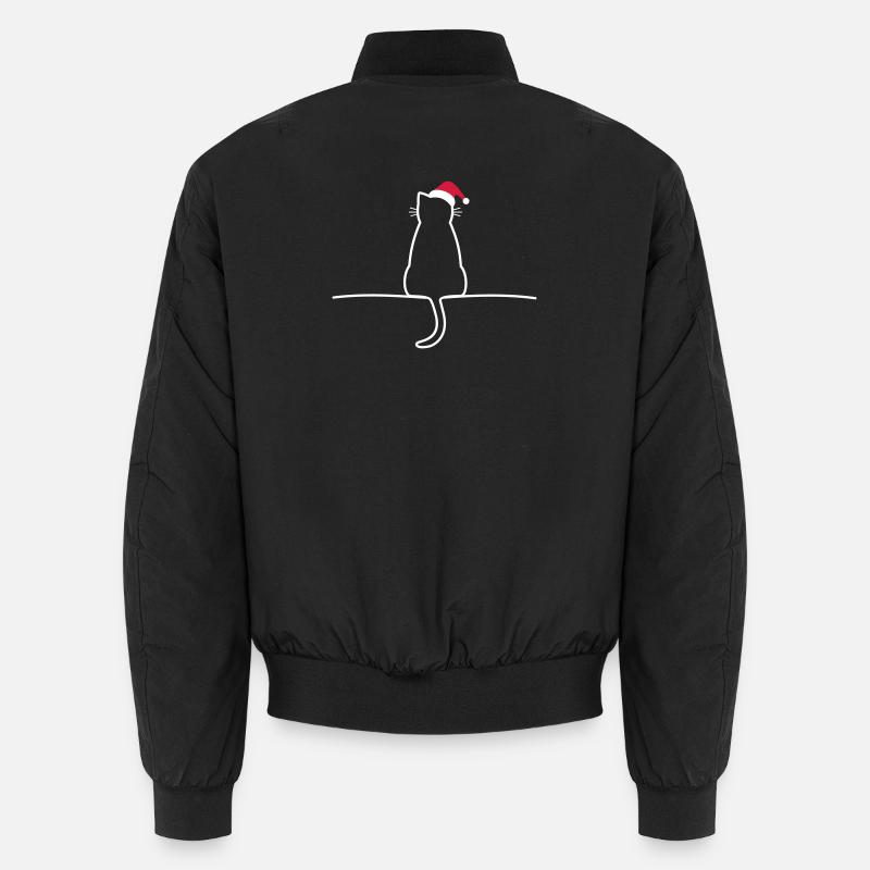 Katze Weihnachten Weihnachtskatze Geschenk Unisex Bomberjacke