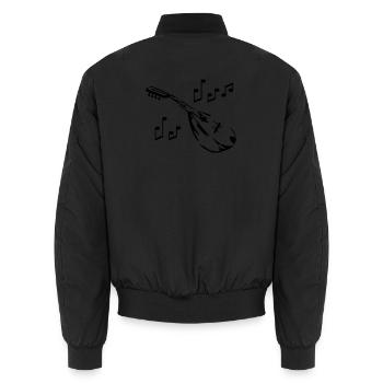 mandoline musik musiker - Unisex Bomberjacke - Schwarz - Hinten - AI Model Male 185 light (185cm)