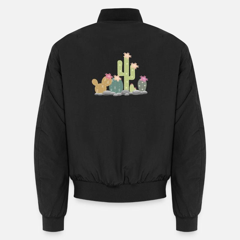 Cactus rock garden with different cacti Unisex Bomber Jacket