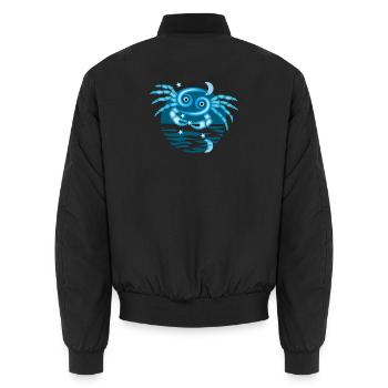 Zeichen des Krebs-Tierkreises - Unisex Bomberjacke - Schwarz - Hinten - AI Model Male 185 light (185cm)