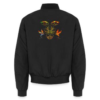 Zen face - Unisex Bomber Jacket - black - Back - AI Model Male 185 light (185cm)