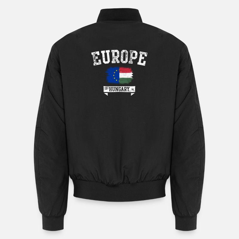 Europa-Ungarn-Graffiti-Flagge - Unisex Bomberjacke - Schwarz