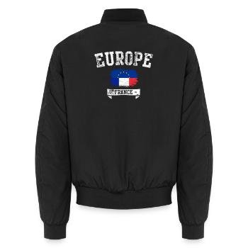 Frankreich Flagge Bürste Europa - Unisex Bomberjacke - Schwarz - Hinten - AI Model Male 185 light (185cm)