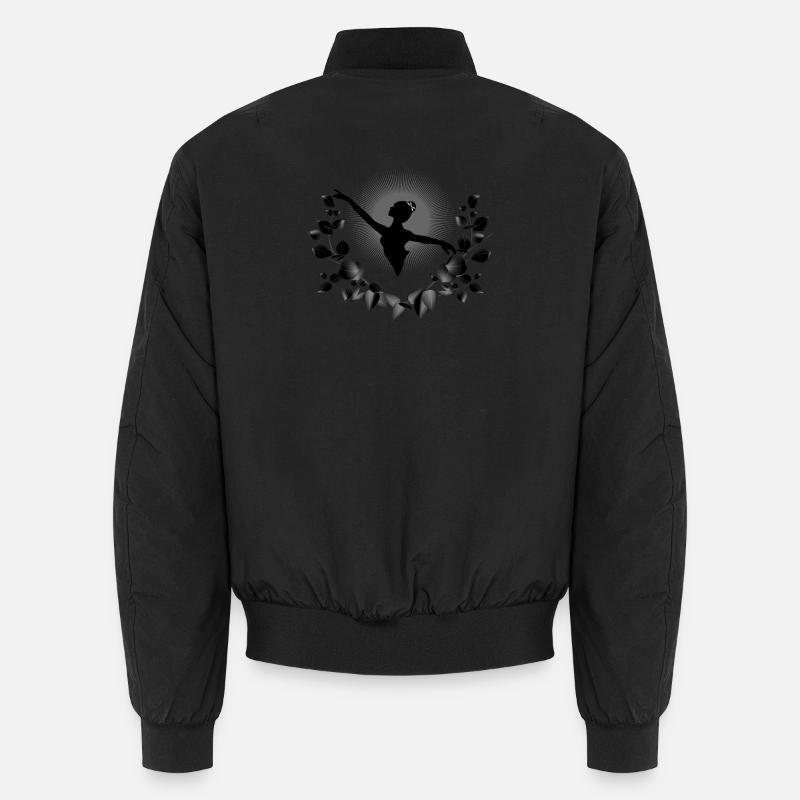 Ballerina Silhouette mit schwarzen Eukalyptus Unisex Bomberjacke