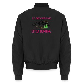 Ultra Running - Boue, sueur et sentiers - Bomber unisexe - noir - Dos - AI Model Male 185 light (185cm)