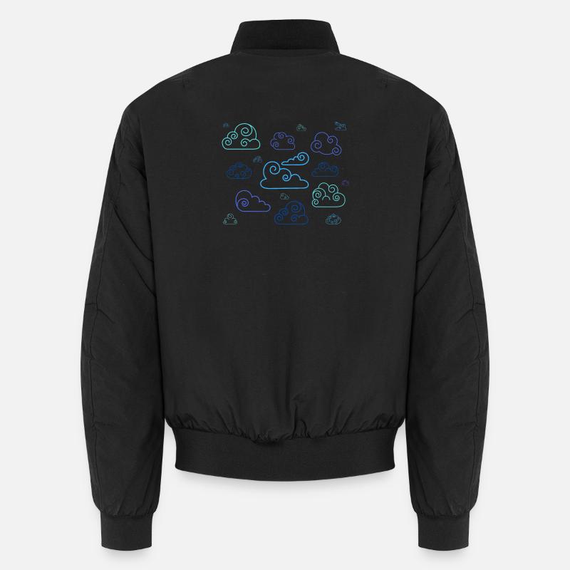 Neon Spiral Clouds - Unisex Bomber Jacket - black