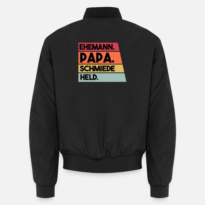 Ehemann Papa Schmiede Held - Unisex Bomberjacke - Schwarz
