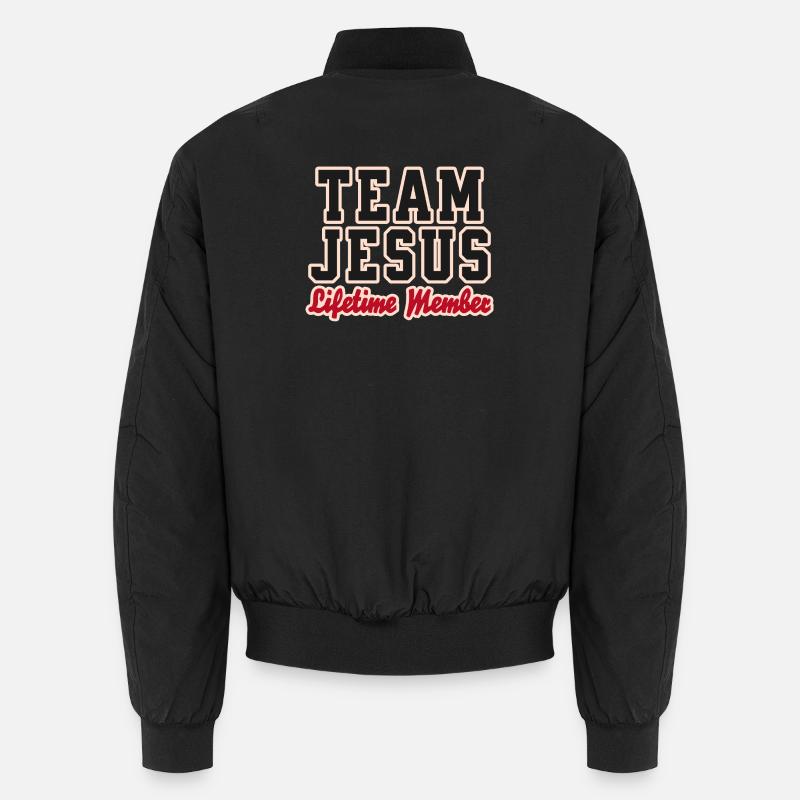 Team Jesus Lifetime Member Design Unisex Bomberjacke
